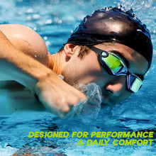 Knx Professional Anti-Fog UV Protection Swimming Goggles Mirrored Lenses and Earplugs