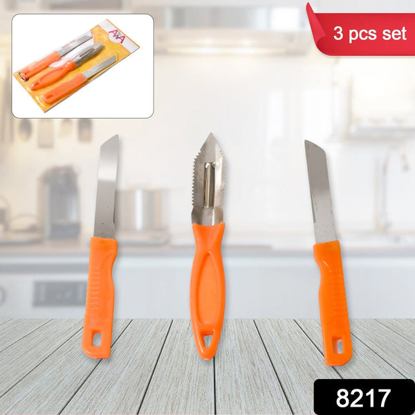 3in1 Multipurpose Stainless Steel Classic Kitchen Knife Set of 3