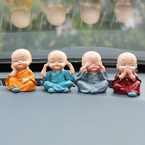 4-Piece Baby Buddha Statue Set