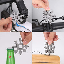 Durable 18-in-1 Snowflake Multi-Tool – Bottle Opener & Screwdriver Wrench Kit