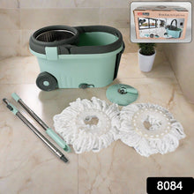 Ganesh Quick Spin Mop Steel Spin, Bucket Floor Cleaning 2 Micro fiber head / Refill
