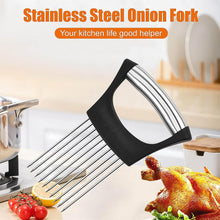 Stainless Steel Onion Cutter & Vegetable Slicer Holder Tool (1 Pc)