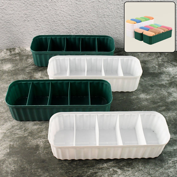 5 Compartments Socks / Handkerchief / Underwear Storage Boxes (pack of 4)