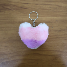 Soft Plush Cute Heart Keychain - 1 Pc